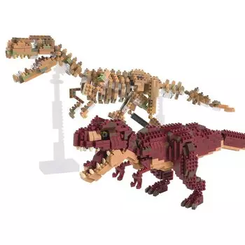 Набор из 2 моделей скелета тираннозавра тираннозавра Nanoblock Dinosaur Deluxe Edition A004 и
