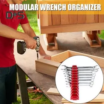 Набор из 2 настраиваемых органайзеров для гаечных ключей, компактный, простой в использовании, универсальный держатель для гаечных ключей, органайзер для хранения инструментов чёрный/красный