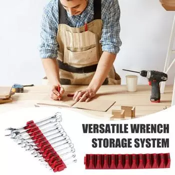 Набор из 2 настраиваемых органайзеров для гаечных ключей, компактный, простой в использовании, универсальный держатель для гаечных ключей, органайзер для хранения инструментов чёрный/красный