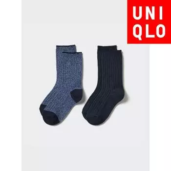 НАБОР ИЗ 2 ПАР НОСКОВ UNIQLO JAPAN HEATTECH 02 LIGHT GRAY/2024