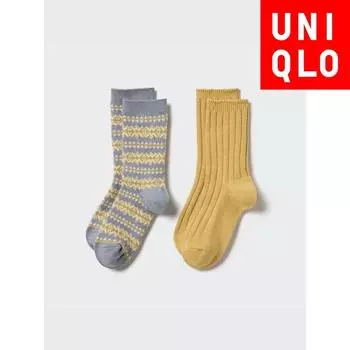 НАБОР ИЗ 2 ПАР НОСКОВ UNIQLO JAPAN HEATTECH 42 YELLOW/1620