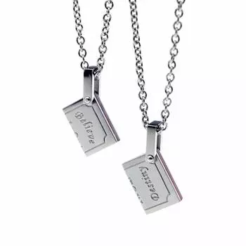 Набор из 2 парных ожерелий Jewel Red Thread из нержавеющей стали 316L для пары [Petit YU-NA] для мужчин и женщин