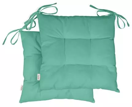 Набор из 2 подушек для патио с квадратным стеганым сиденьем Vargottam, набор из 2 водостойких подушек для патио, 19 дюймов 19 inches аквамарин