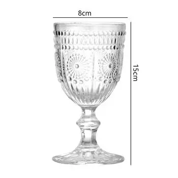 Набор из 2 предметов, 10,3 унции, 300 мл, роскошный рельефный прозрачный стакан для красного вина, бытовые креативные бокалы для шампанского с высокой ножкой из хрустального стекла 2pcs