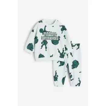 Набор из 2 предметов HM Sweat Светло-бирюзовый Комиксы Marvel