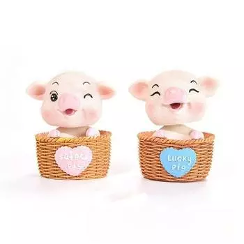 Набор из 2 предметов из набора «Счастливая свинья с трясущейся головой» группы Yangshin, корейские аксессуары для автомобилей