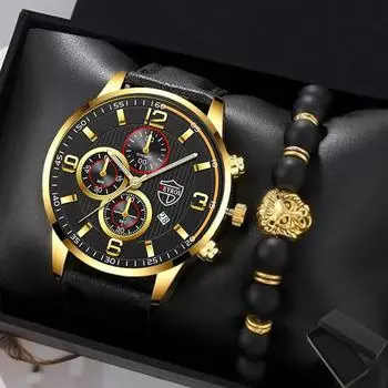 Набор из 2 предметов, модные кварцевые мужские часы с датой, лучший бренд, роскошные мужские часы, хронограф, спортивные мужские наручные часы и браслет