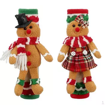 Набор из 2 рождественских накладок на ручки холодильника, дверные ручки и кухонную технику