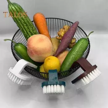 Набор из 2 щеток для чистки овощей с жесткой мягкой щетиной и эргономичной ручкой для чистки фруктов и овощей красный