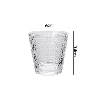 Набор из 2 шт. 300 мл Стакан для воды для женщин Посуда Термостойкая кружка для чая Стеклянный стакан с узором молоток Прозрачный стеклянный стакан для спиртных напитков Пивные кружки 2pcs