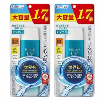 [Набор из 2 шт.] Biore UV Aqua Rich Watery Gel 155 мл (большая емкость в 1,7 раза больше обычного продукта) Солнцезащитный крем SPF50+ / PA++++