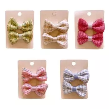 Набор из 2 шт., милый ароматный стиль, базовые заколки для волос с бантом для девочек, модные заколки для волос с бантом, заколки, детские аксессуары для девочек