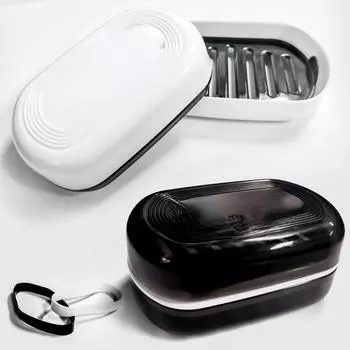 Набор из 2 штук Держатель для мыла с крышкой Держатель для кускового мыла со сливом Настенный контейнер для мыльницы для душа ванной ванны