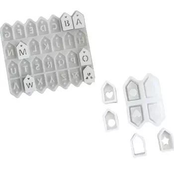 Набор из 2 штук Многофункциональная силиконовая форма-подвеска в форме домика, формы для рукоделия, формы для эпоксидной смолы, силиконовые формы для орнаментов