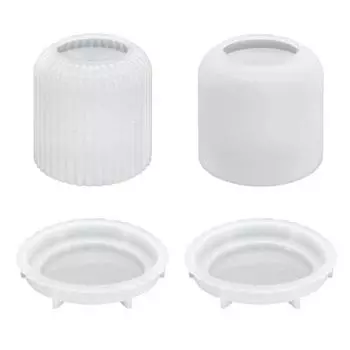 Набор из 2 силиконовых форм, украшения для дома, силиконовые формы для бетона, силиконовые формы для чашек для свечей с крышками