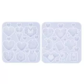 Набор из 2 силиконовых форм в форме сердца, формы для серег, гибкие и прозрачные формы, идеально подходят для любителей делать украшения своими руками