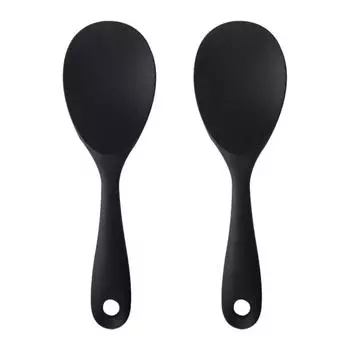 Набор из 2 силиконовых лопаток для риса, прочный и функциональный для приготовления риса, подвесная силиконовая ложка для риса