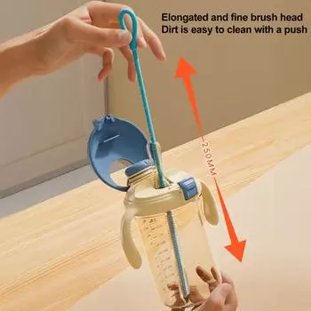 Набор из 2 силиконовых щеток-соломинок для глубокой очистки, средство для удаления пятен от пищевого чая с молоком 1 Set серый