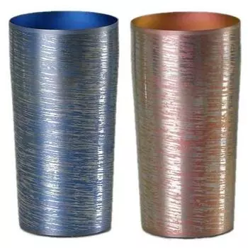 Набор из 2 стаканов HORIE Pure Titanium: белый, береза, розовый, 350 мл, синий, 350 мл, чашка из чистого титана Чашка из чистого титана, предназначенная для вспенивания синий