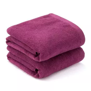Набор из 2 тонких быстросохнущих банных полотенец Towel Factory Lab, малиново-розового цвета, хлопковое впитывающее полотенце по низкой цене 001 60 x 120 см [Ежедневное] 100% прибл. малиновый розовый