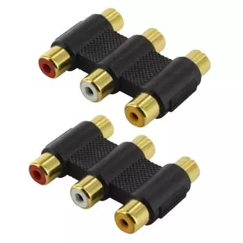 Набор из 2 удлинительных разъемов RCA, позолоченный релейный разъем RCA, 3-контактный, женский, женский, удобный золотой