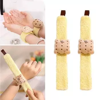 Набор из 2 водонепроницаемых наручных повязок для мытья лица, удобные браслеты с рисунком печенья/бисквита, пояс для стирки для женщин и девочек 1