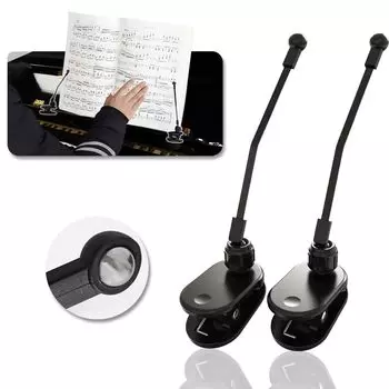 Набор из 2 зажимов для нот, Не оставляющие следов, Открытые, Переворот страниц одной рукой, Удобная папка для нот, Музыкальные зажимы, Фортепиано, Электроорган, Пюпитр,