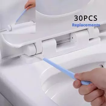 Набор из 30 одноразовых туалетных ершиков с длинной ручкой, удобный инструмент для чистки щелей, идеально подходит для чистки щелей и углов в ванной комнате 30PCS розовый