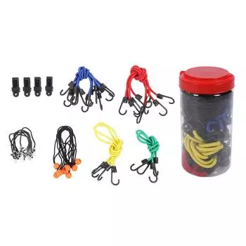 Набор из 32 эластичных резиновых шнуров для стягивания, прочный резиновый ремень с крючком и шариком