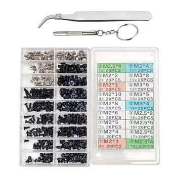 Набор из 335 винтов для ноутбука, набор винтов для ноутбука с коробкой для хранения, комплексные обновления винтов для жесткого диска