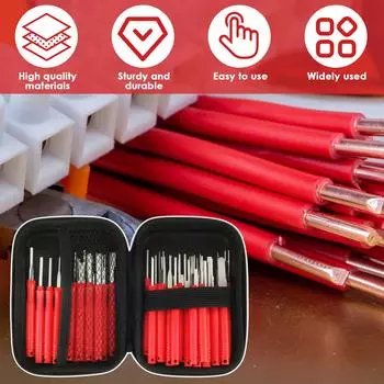 Набор из 36 инструментов для извлечения клеммных штифтов из нержавеющей стали, инструмент для извлечения штифтов многоразового использования, автоматический инструмент для извлечения штифтов электрических разъемов