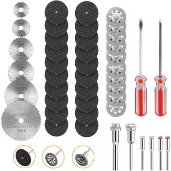 Набор из 36 режущих деталей, аксессуары для электрической шлифовальной машины, комбинированное шлифование, полировка, резка 36pcs