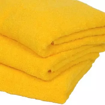 Набор из 3 банных полотенец WKG Senshu, сделано в Японии, примерно 130 см x 63 см, мягкое полотенце из хлопка, однотонное, 100% (Желтый Желтый)