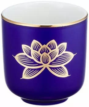 Набор из 3 буддийских принадлежностей Чайная чашка с золотым лотосом Рури x Буддийские принадлежности Священные инструменты Поминальная служба Могильный буддийский алтарь Равноденствие Обон 1.6 [5 5.3 см]