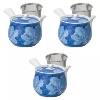 Набор из 3 чайников очень большого размера с темно-зелеными листьями x Чайники Арита-яки Арита-яки Сэтомонохонпо U-образной формы [12 10,5 см 650 мл]