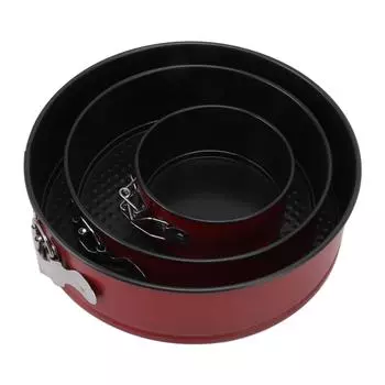 Набор из 3 форм для торта, пищевая толстая углеродистая сталь, предотвращающая прилипание, круглая форма для выпечки с сотовым дном и пружинным замком L(for 6.5-9kg)