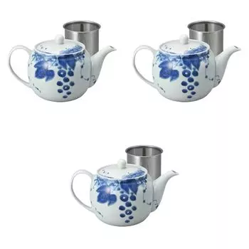 Набор из 3 горшков Grape SS x 12 см Аритская керамика Хасамская керамика Сетомонохонпо Старая покраска [12 (725 куб.см)] Горшки, Посуда,