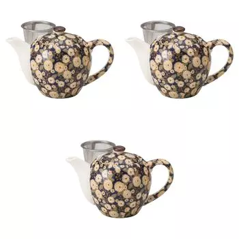 Набор из 3 горшков-корзин Kiku no Koji от Setomonohonpo (Темно-синий) (с сеткой) [500 куб. см] темно-синий