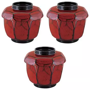 Набор из 3 грубо вырезанных пиал для риса из панциря черепахи с черным лаковым покрытием внутри х см Рис ABS Setomonohonpo [TA] [11.8 (10,7) 10,4 (7.6) (420 куб.см)]