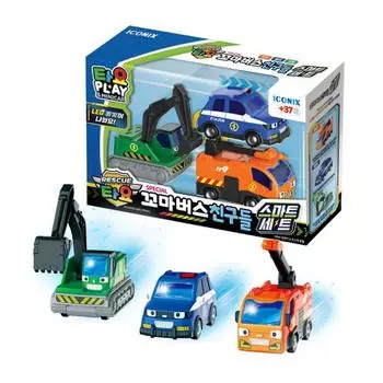 Набор из 3-х предметов мини-машины Smart Tayo Special, корейские игрушки