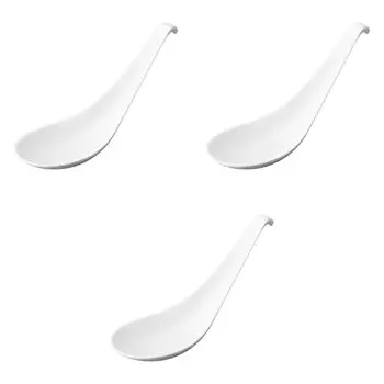 Набор из 3 керамических ложек для риса в форме сердца x китайские ложки для риса, легкий усиленный фарфор Setomonohonpo [15,5 4,7 см] белый