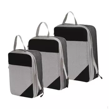 Набор из 3 компрессионных сумок для хранения, упаковочных кубиков, путешествий для кемпинга, ежедневного использования,