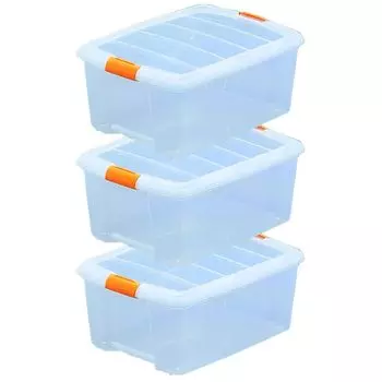 Набор из 3 коробок для хранения IRIS OHYAMA прозрачных 40 x 55 x 24 см TB-54 чистый