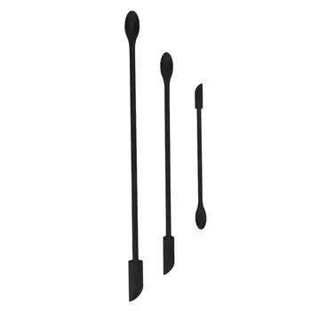 Набор из 3 мини-силиконовых шпателей, удлиненный двухсторонний скребок для макияжа, блеска для губ, лака для ногтей