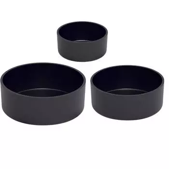 Набор из 3 мисок для кормления рептилий, поилок, пластиковых контейнеров для корма, кормушек для ящериц, змей, черепах чёрный