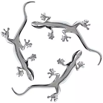 Набор из 3 наклеек для автомобиля Gecko с металлическим дизайном. Автомобильные принадлежности. Индивидуальный экстерьер, когда вам нужен акцент. Представляем наклейку, которая позволяет вам легко