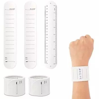 Набор из 3 наручных записок Neiang, наручные заметки, наручные заметки, наручные заметки, силиконовые заметки, водонепроницаемые заметки, стираемые списки дел, белый цвет