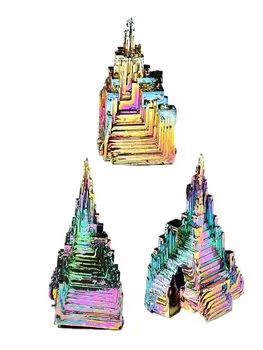 Набор из 3 образцов руды искусственного кристалла висмута, исследовательский камень силы x 3 S.fields.inc (70г штук)