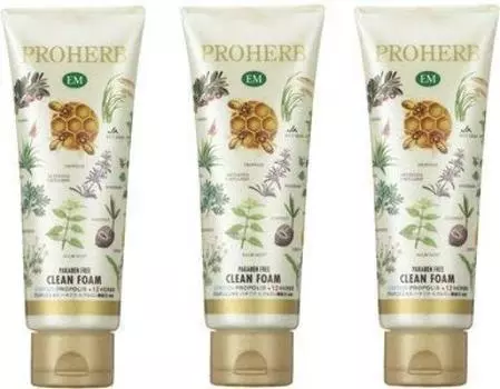 Набор из 3 очищающих кремов для лица Proherb EM White