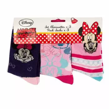 Набор из 3 пар хлопковых носков с принтом Minnie Mouse Child DISNEY 31/34 розовый